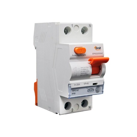 Interruptor Diferencial 1P+N 25A 30mA 10kA