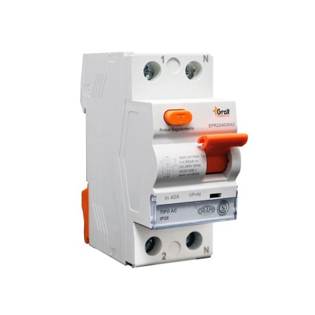 Interruptor Diferencial 1P+N 40A 30mA 10kA